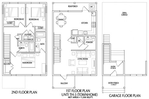 3 bedroom Townhouse 2D Floorplan-Oleanders at Broadway